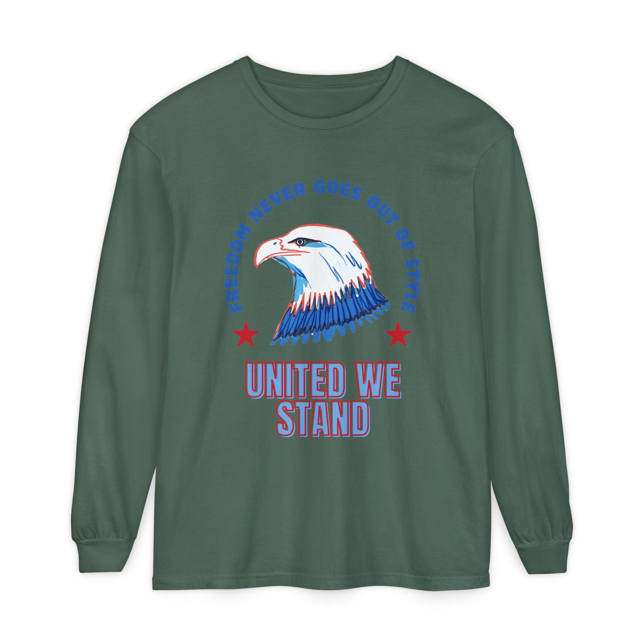 Patriotic Long Sleeve T-Shirt Perfect for Celebrating Holidays, Independence Days