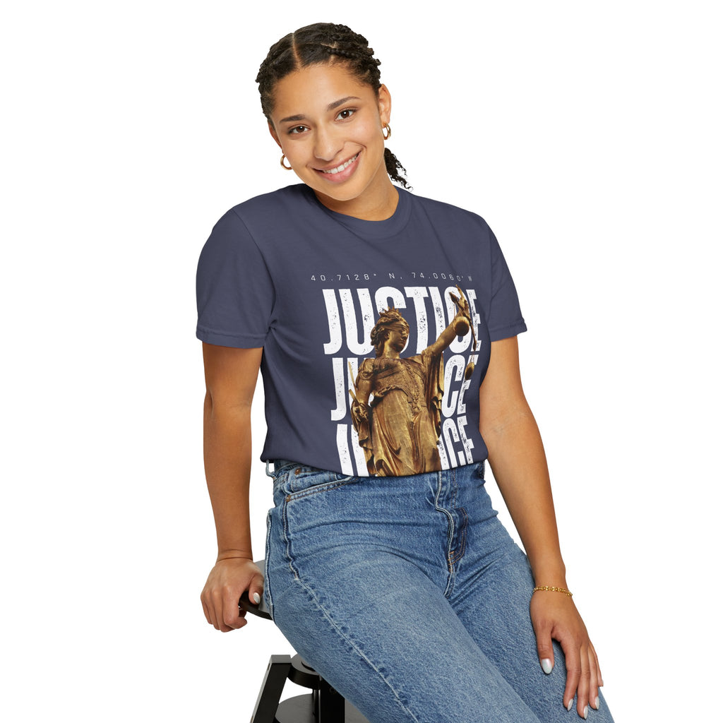 Justice Statue Unisex T-shirt, Casual Wear, Inspirational Gift, Equality Shirt, Art-Inspired Clothing, Birthday Gift, Statement Tees