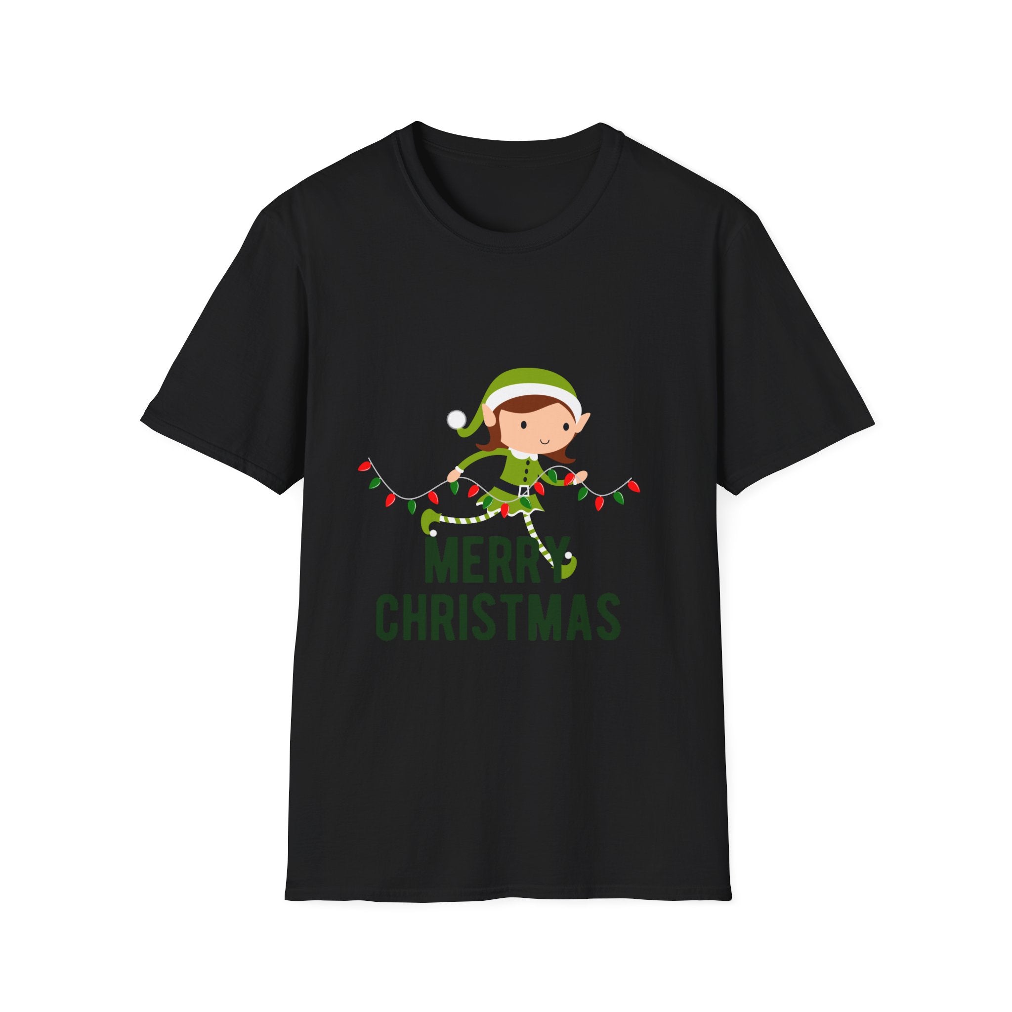 Merry Christmas Elf T-Shirt, Unisex Holiday Tee, Christmas Gift, Festive Apparel, Cute Elf Design, Winter Celebration Shirt