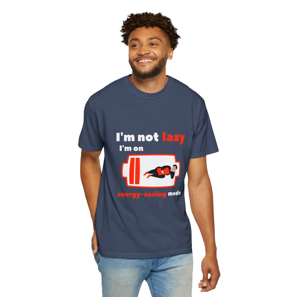 Funny Energy-Saving T-Shirt, Soft Unisex Tee for Relaxed Vibes, Perfect for Lazy Days, Gifts for Friends, Casual Wear