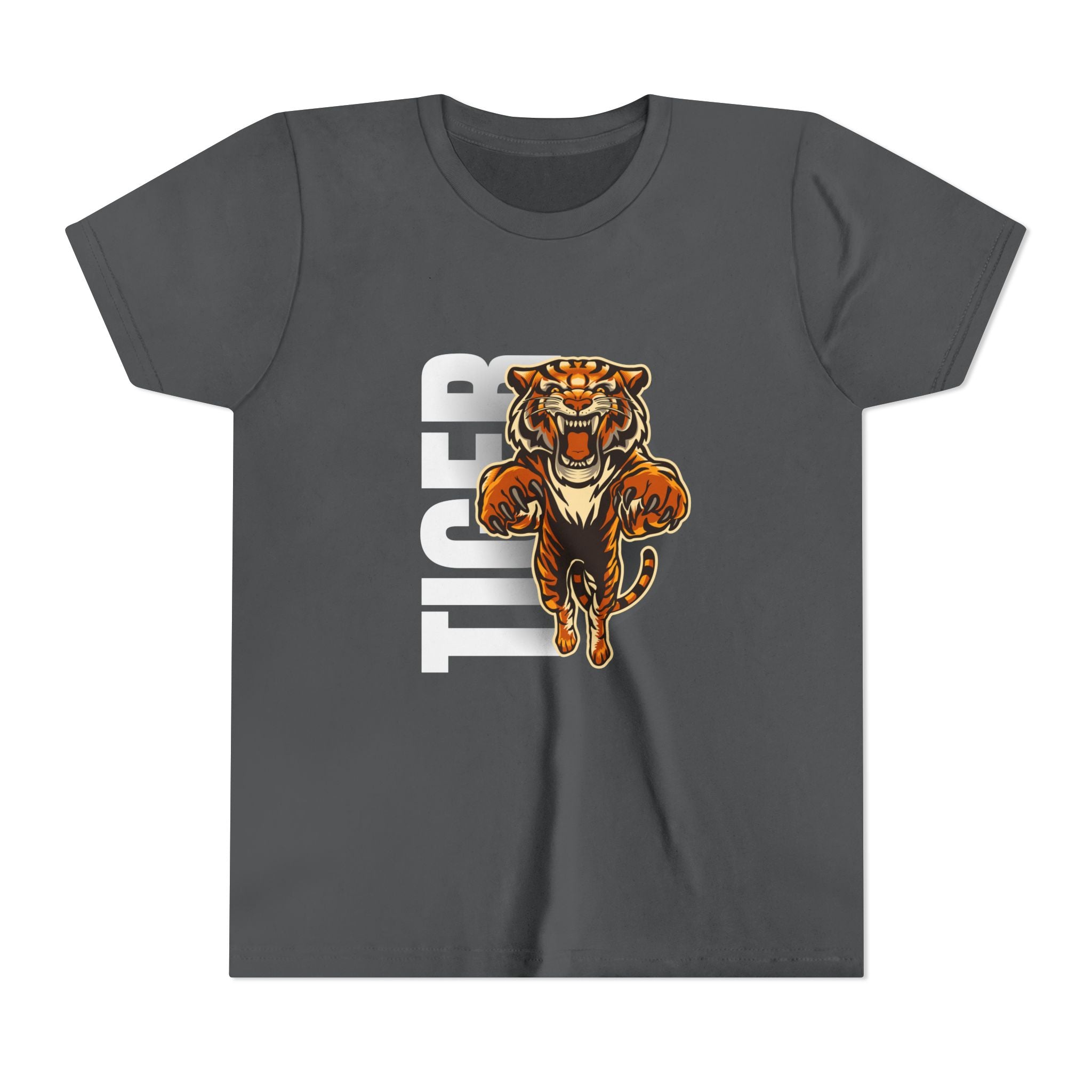 Youth Tiger Graphic Tee, Animal Lover Shirt, Kids Casual Wear, Birthday Gift for Boys, Nature Themed Apparel