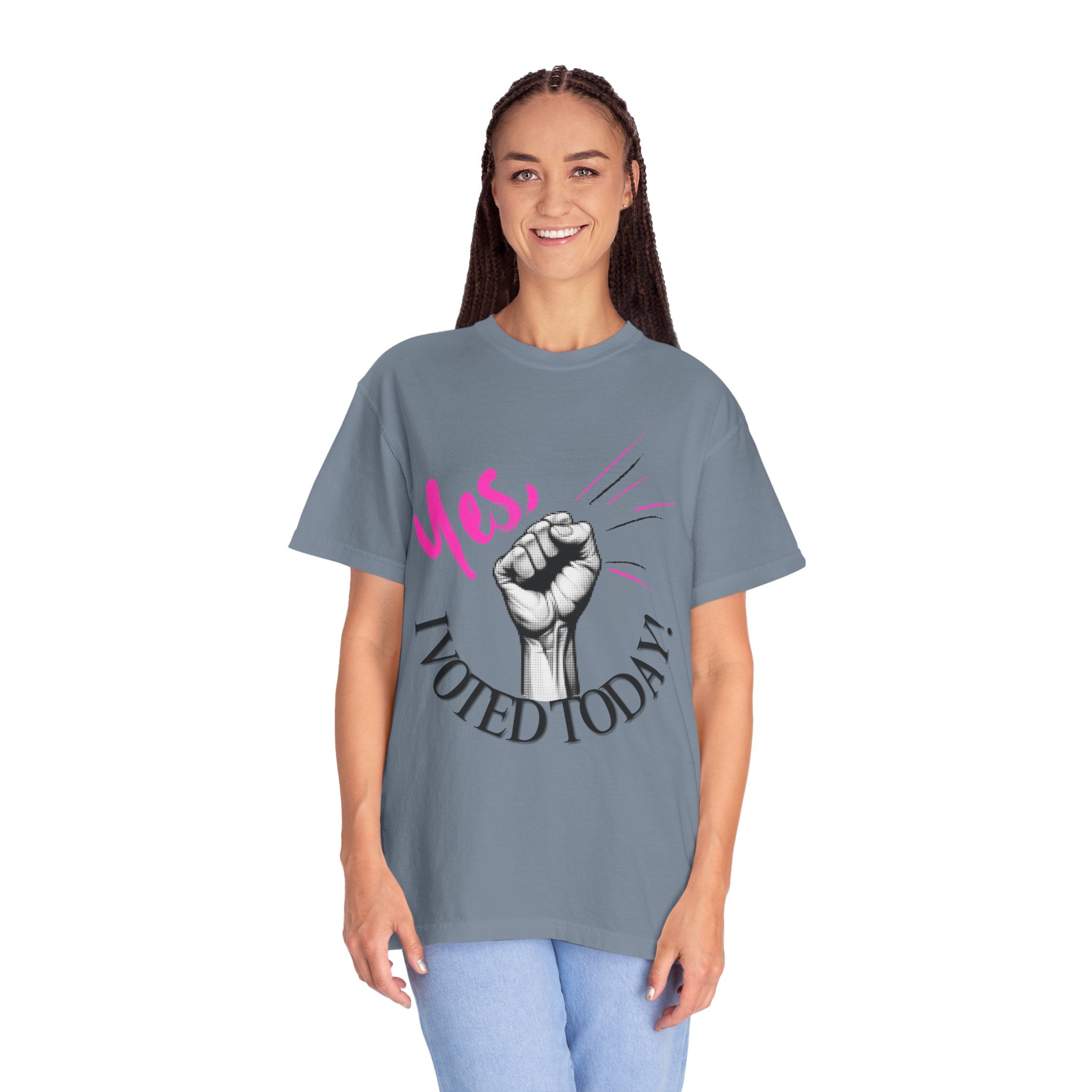 Empowering Voting T-shirt, Yes I Voted Today Tee, Unisex Garment-Dyed Shirt, Election Day Apparel, Civic Engagement Top
