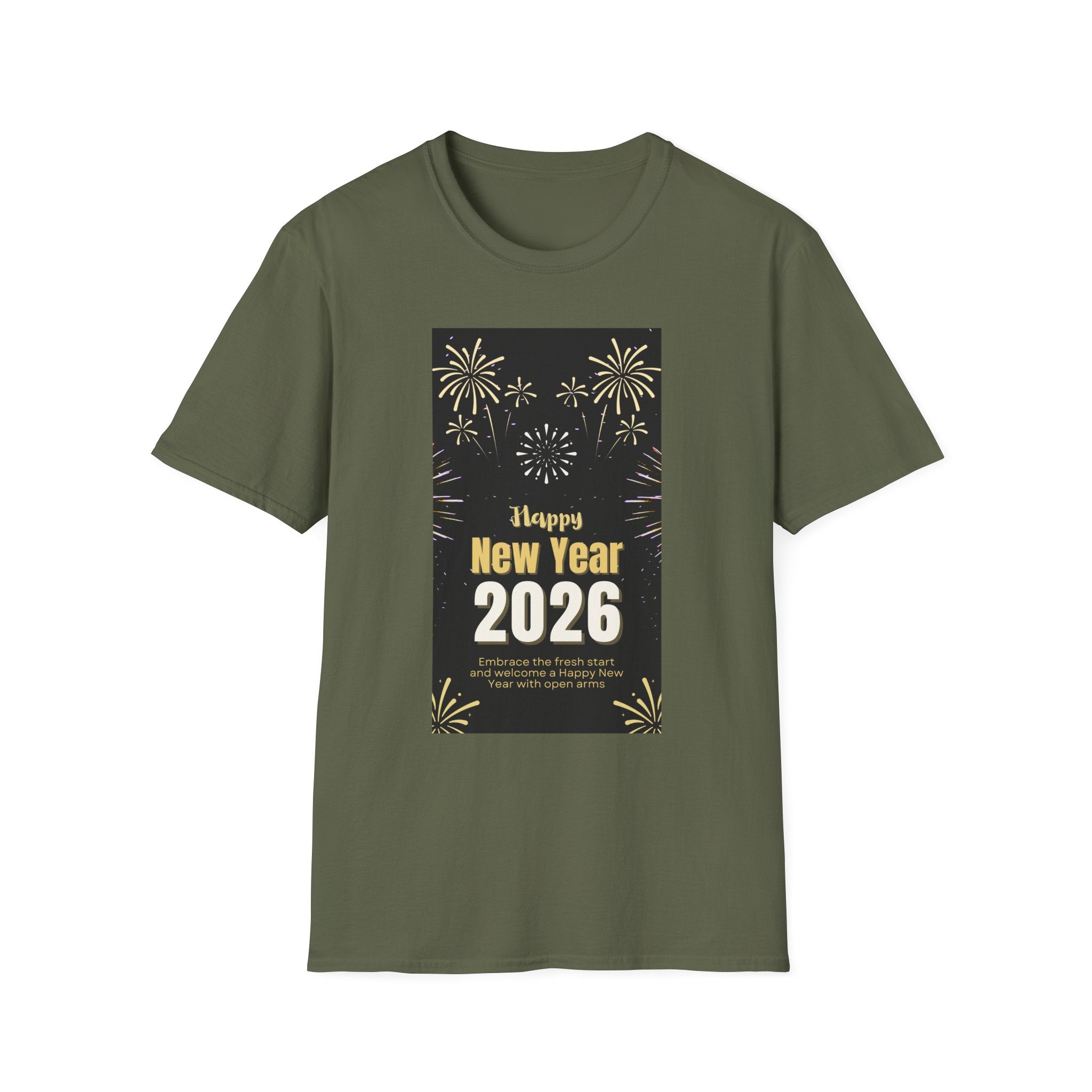 Happy New Year 2026 Unisex Softstyle T-Shirt, New Year Celebration Tee, Unisex Graphic Shirt, Festive Apparel, Holiday Gift