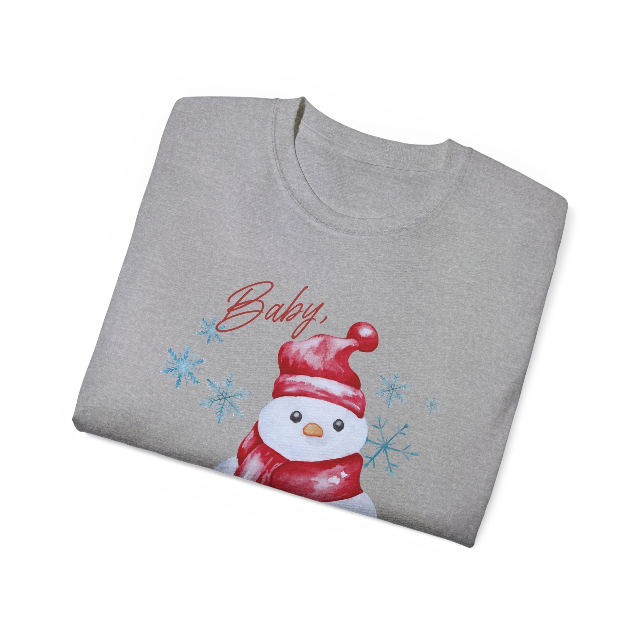 Winter Wonderland Snowman Tee, Unisex Cotton T-Shirt for Holiday Cheer, Christmas Party, Gift, Cozy Winter Apparel