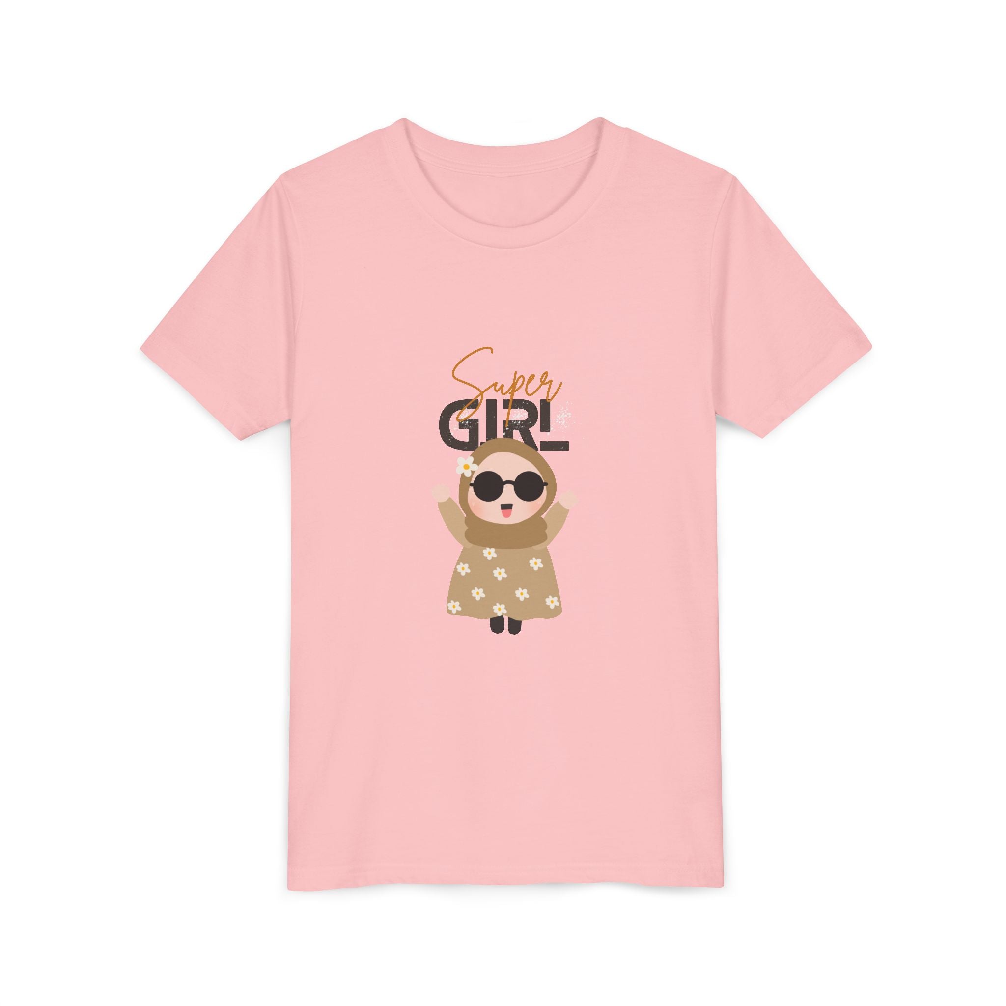 Super Girl Youth Short Sleeve Tee, Cute Graphic Tee, Kids Fashion, Birthday Gift, Fun Casual Wear, Summer Outfit