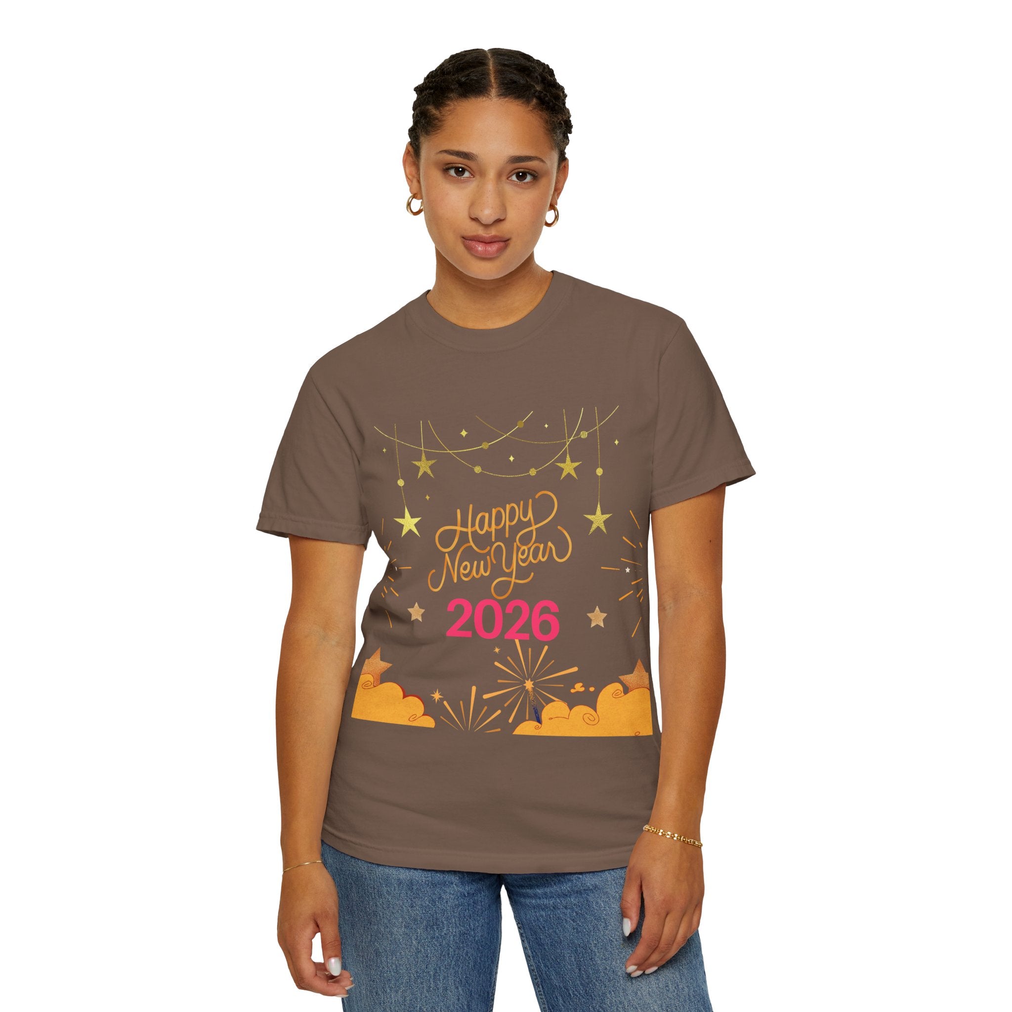 New Year Celebration T-Shirt | Unisex Garment-Dyed Tee with Happy New Year 2026 Design, Festive Apparel, Holiday Gift, Party Wear