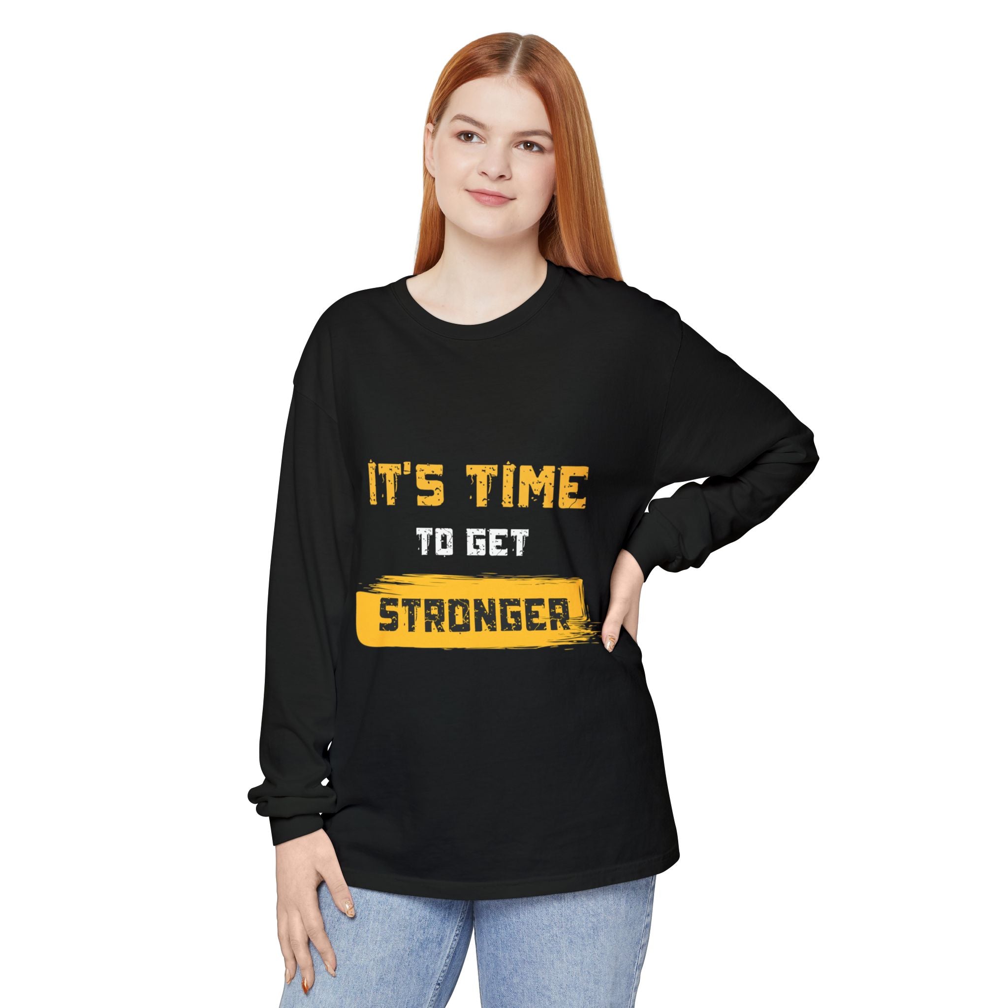 Unisex Motivational Long Sleeve Tee - 'It's Time Stronger' - Perfect Gift for Fitness Lovers, Gym Attire, Casual Wear, Inspirational [...]