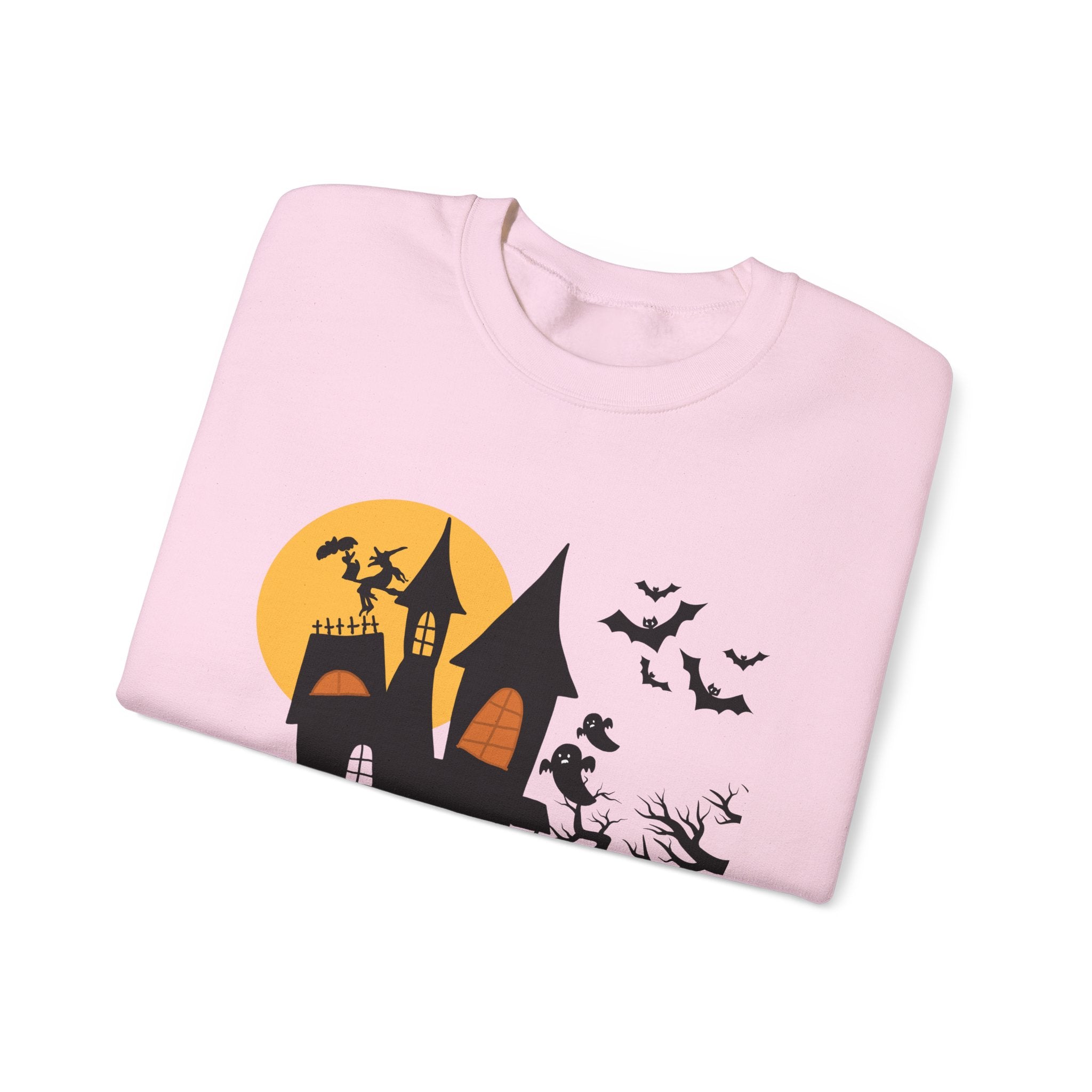 Halloween Haunted House Sweatshirt, Cozy Fall Wardrobe, Unisex Pullover, Spooky Season, Halloween Gift Idea, Festival Apparel