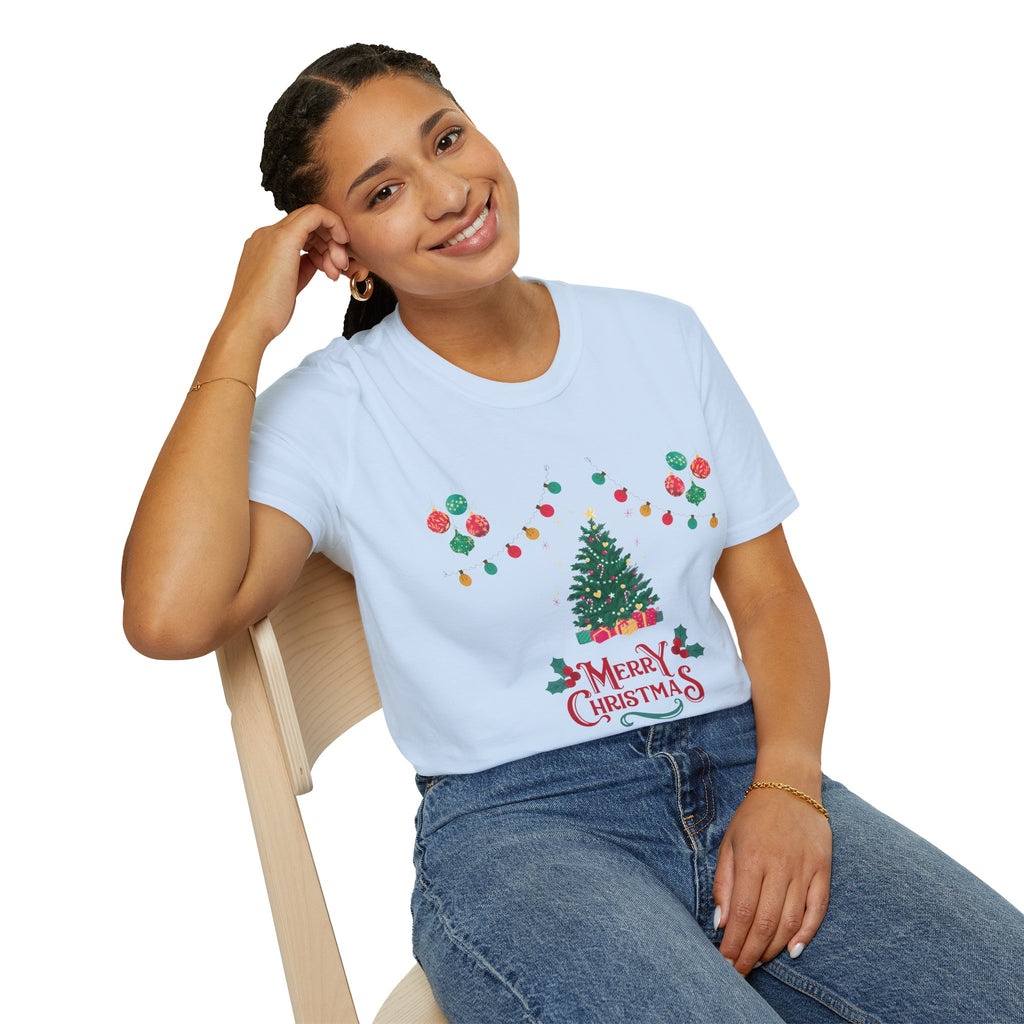 Merry Christmas Unisex T-Shirt, Festive Tee, Holiday Apparel, Winter Gift, Cozy Christmas Style, Unisex Softstyle Shirt