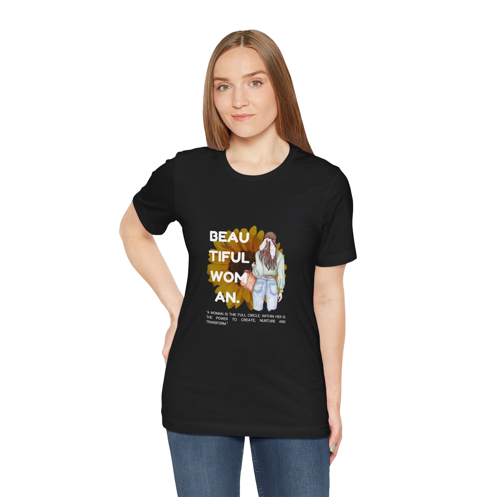 Beautiful Woman Unisex Jersey Tee - Empowering, Casual Wear, Gift for Her, Self-Love Shirt, Inspirational Everyday Apparel