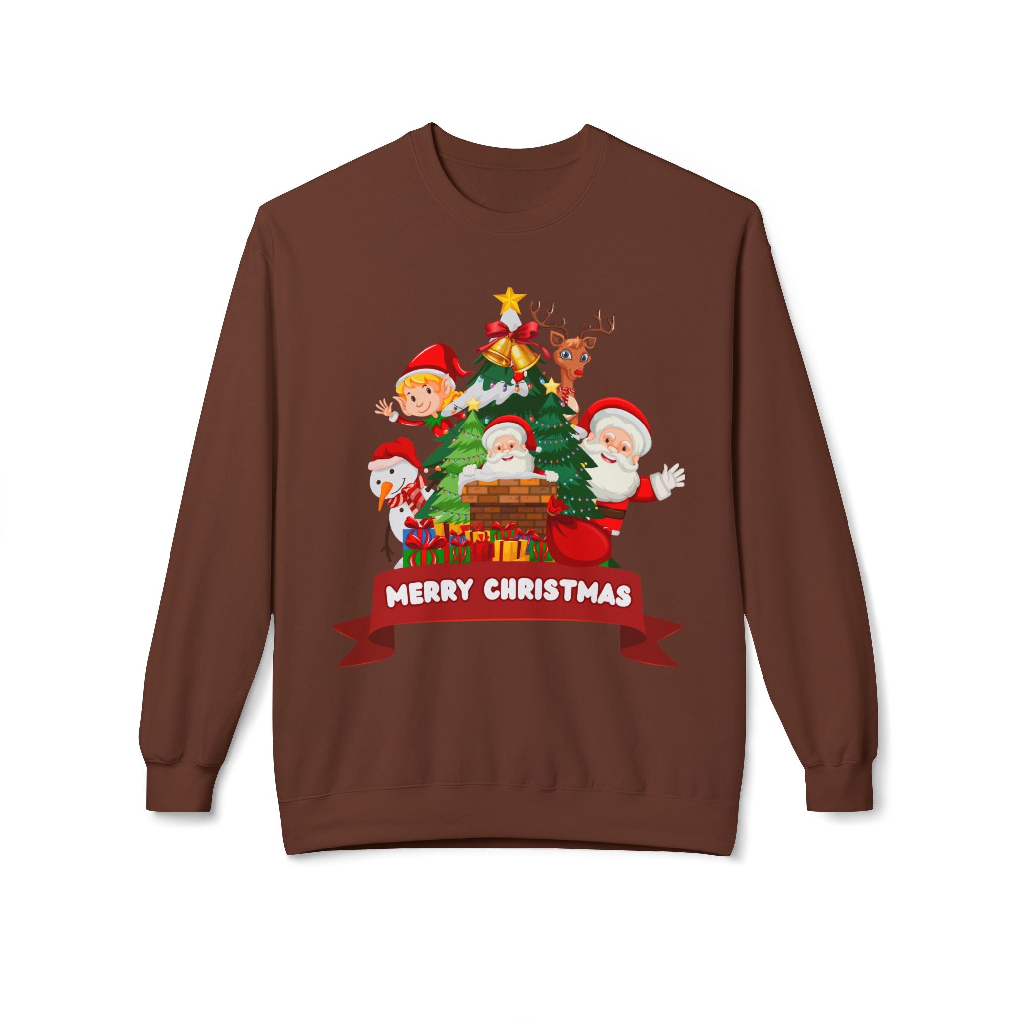 Festive Christmas Sweatshirt, Cozy Holiday Crewneck, Merry Christmas Gift, Family Matching Sweatshirt, Winter Apparel, Santa Design