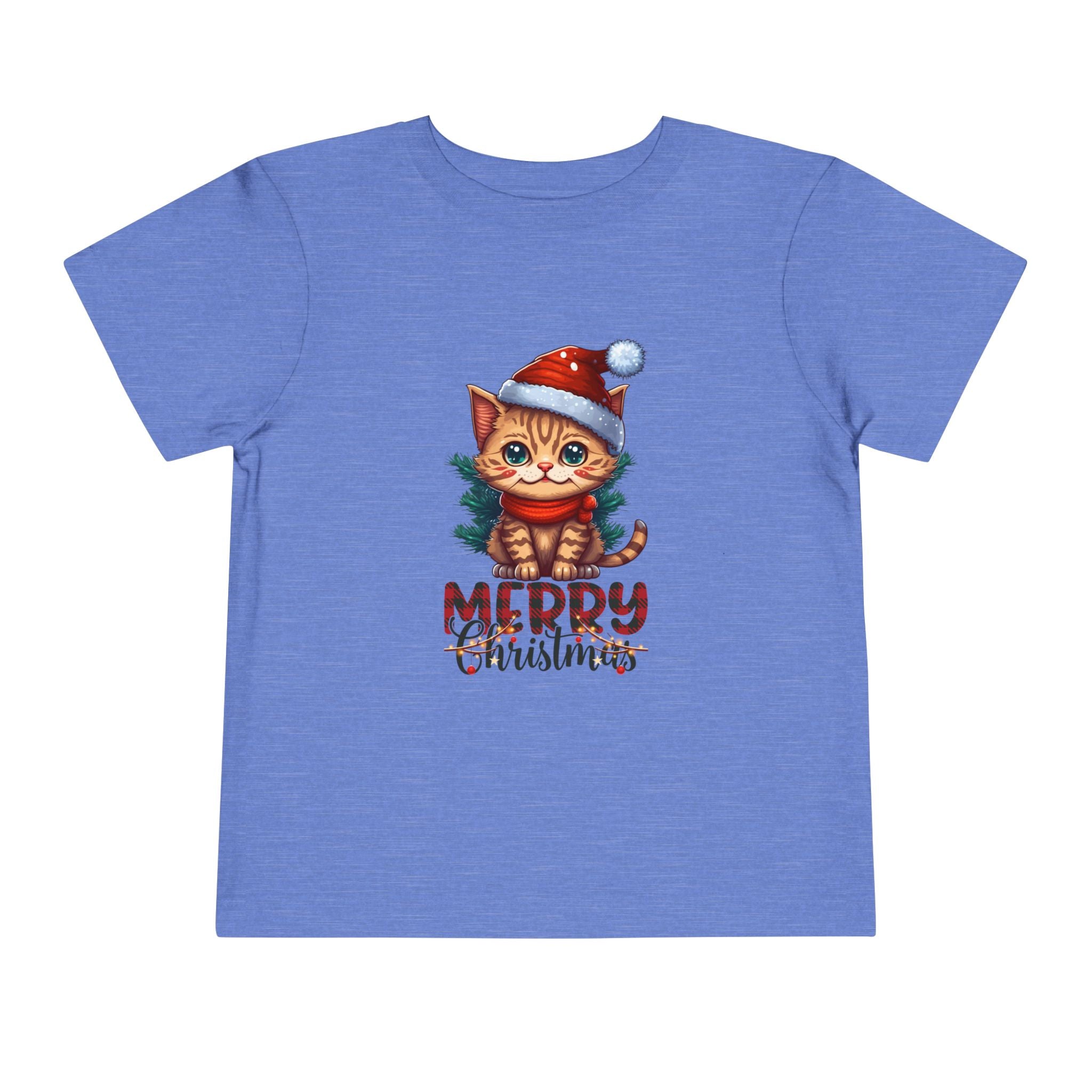 Cute Christmas Cat Tee for Toddlers, Holiday Shirt, Gift for Kids, Merry Christmas Tee, Fun Winter Wear, Festive Toddler Outfit