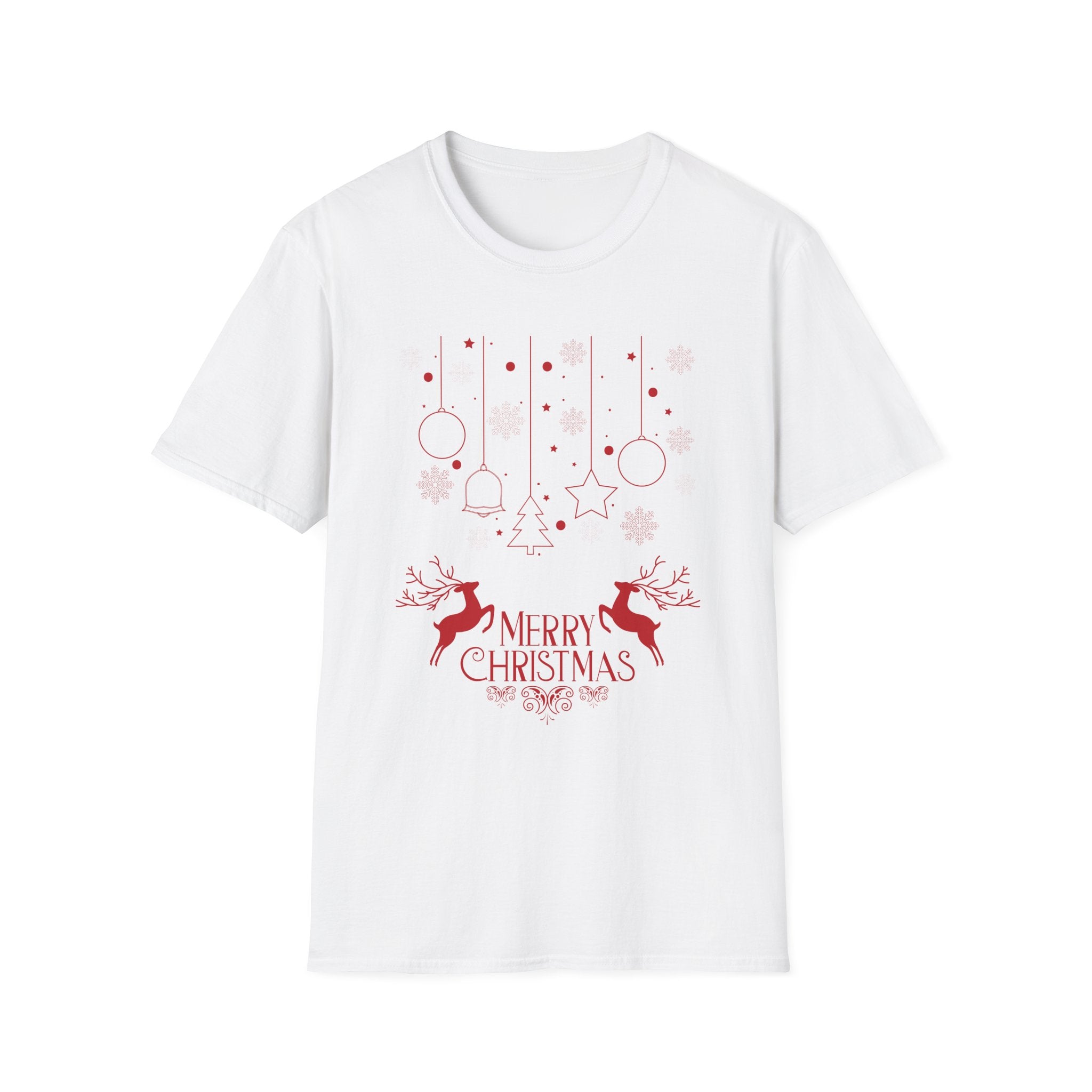 Merry Christmas Unisex Softstyle T-Shirt, Holiday Tee, Christmas Gift, Festive Apparel, Winter Outfit, Seasonal Wear