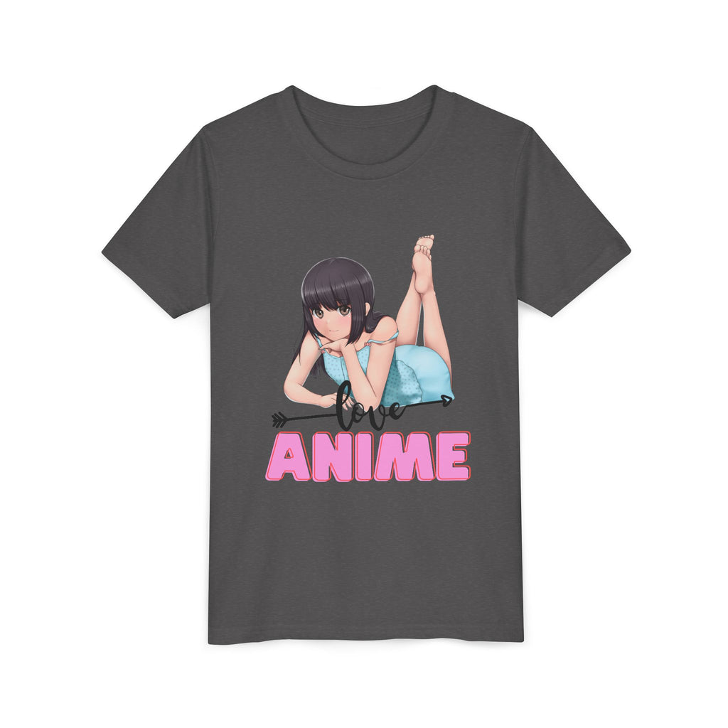 Anime Love Youth Tee, Kids' Anime Shirt, Manga Fans Gift, Cute Youth T-Shirt, Kawaii Apparel for Kids, Anime Enthusiasts Tee