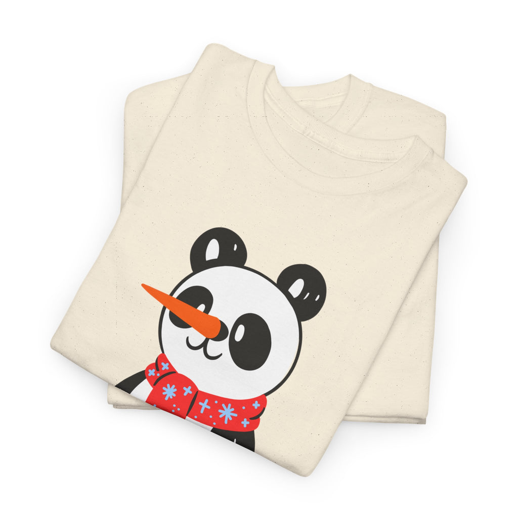 Cute Merry Christmas Panda Tee for Holiday Cheer, Unisex Cotton T-Shirt, Fun Gift for Him & Her, Christmas Apparel, Winter Gathering
