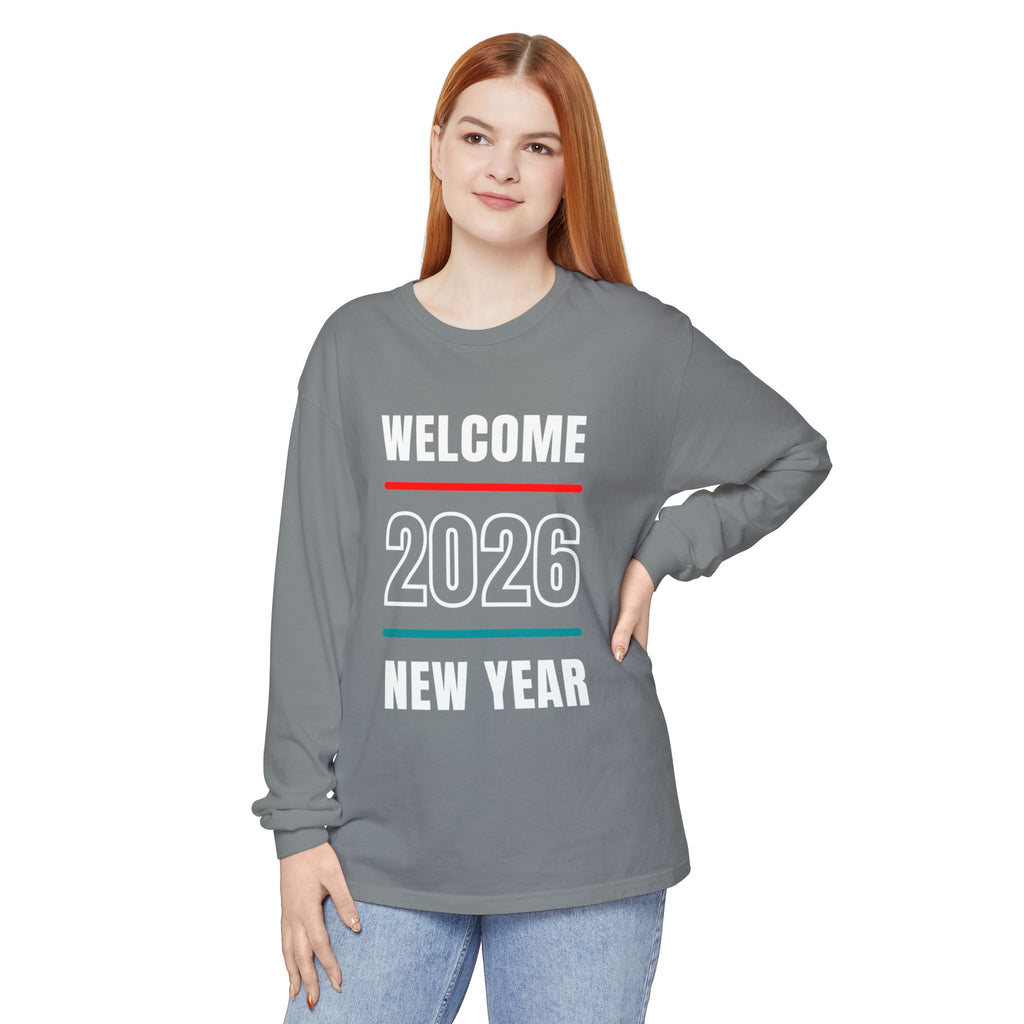 2026 New Year Long Sleeve T-Shirt | Unisex Cotton Tee for Celebration, Holiday Gift, Festive Apparel, Casual Wear