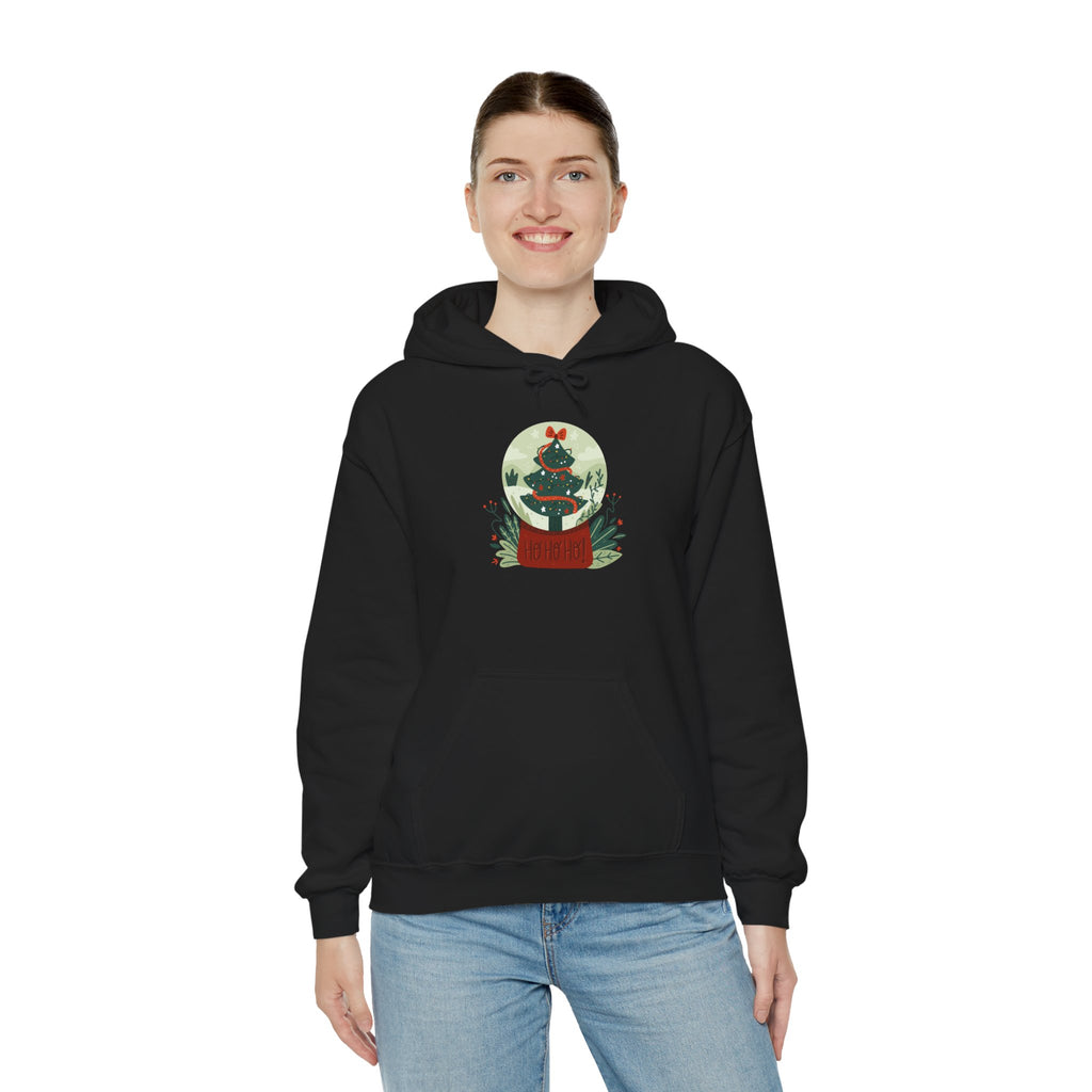 Cozy Holiday Hoodie with Snow Globe Design | Festive Gift, Winter Apparel, Christmas Sweatshirt, Unisex Hoodie, Seasonal Outfit