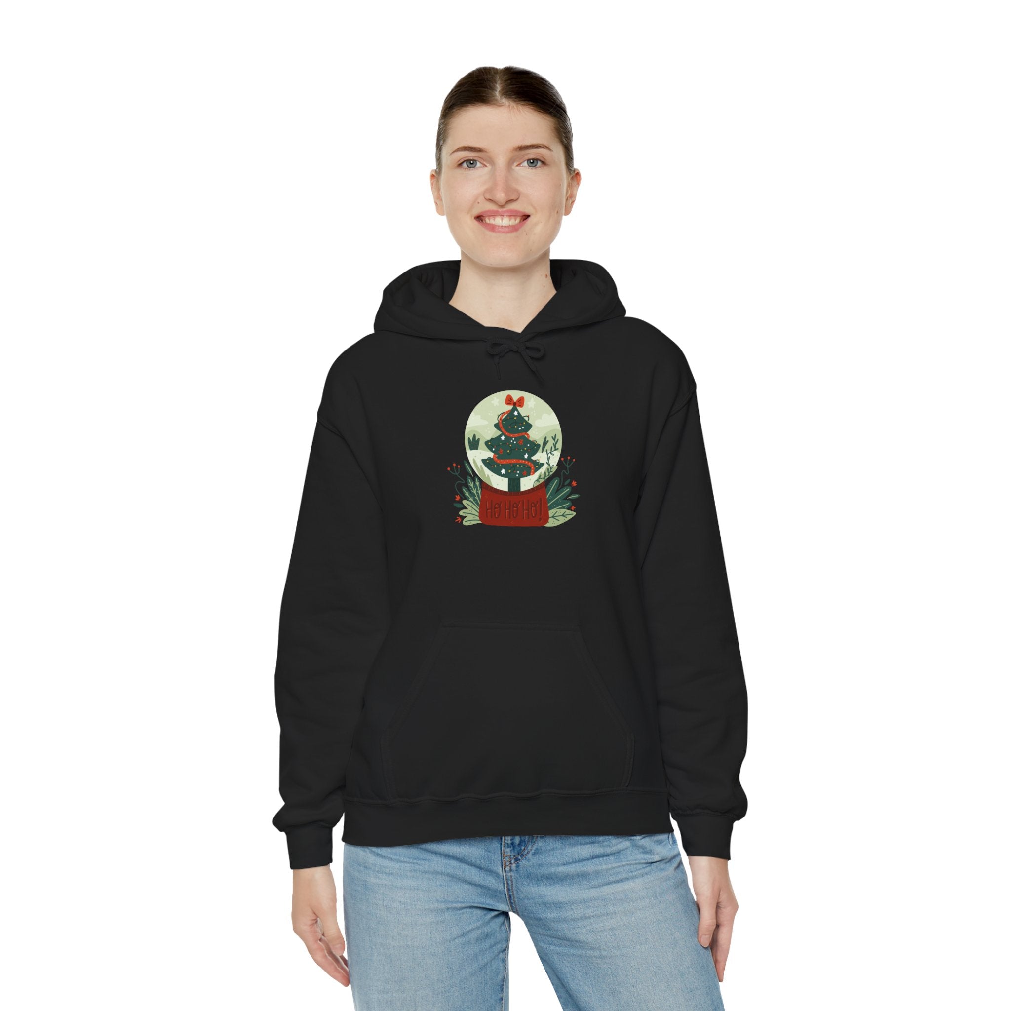 Cozy Holiday Hoodie with Snow Globe Design | Festive Gift, Winter Apparel, Christmas Sweatshirt, Unisex Hoodie, Seasonal Outfit