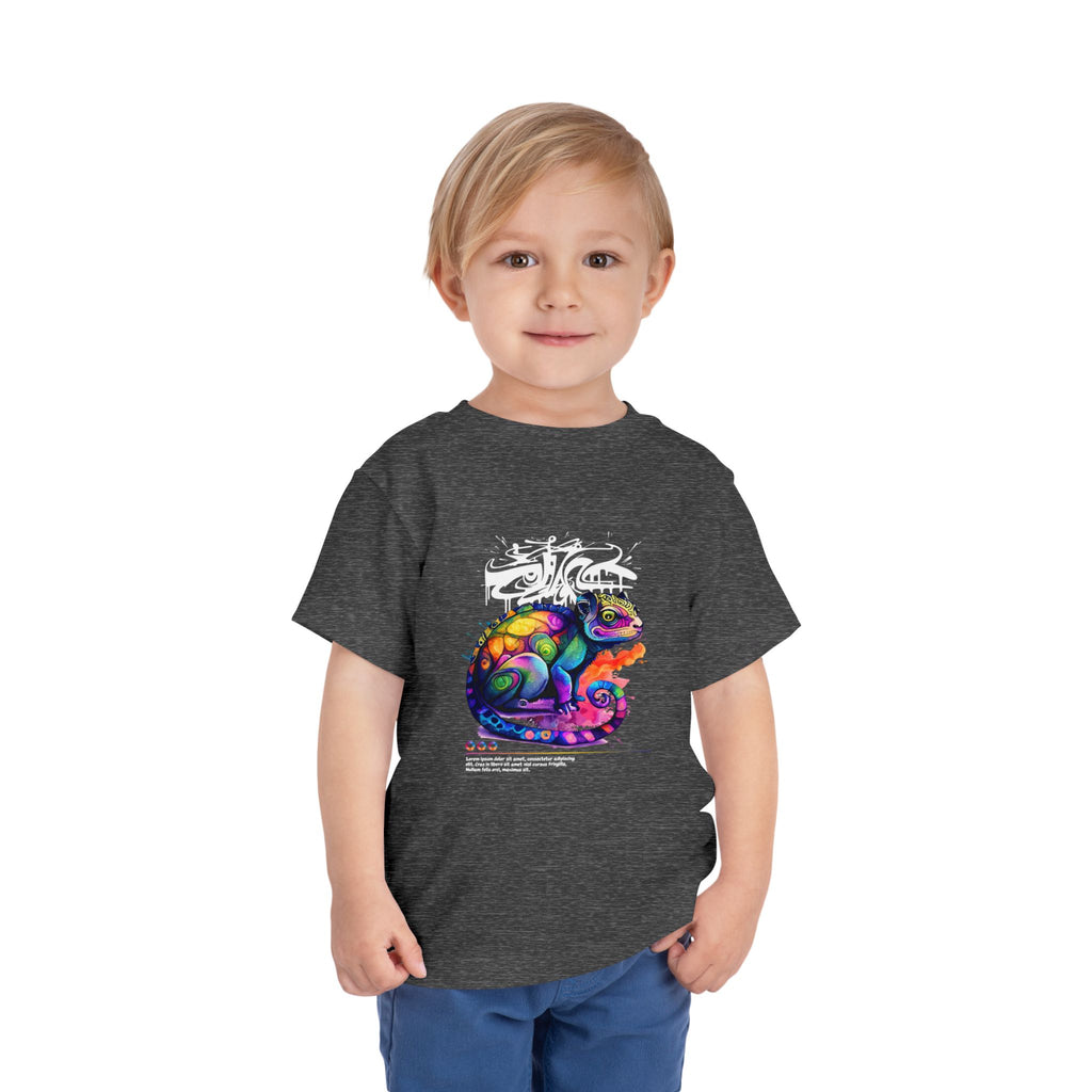 Colorful Chameleon Toddler Tee, Fun Kids Shirt, Vibrant Short Sleeve Tee, Birthday Gift, Summer Outfit, Playdate Wear