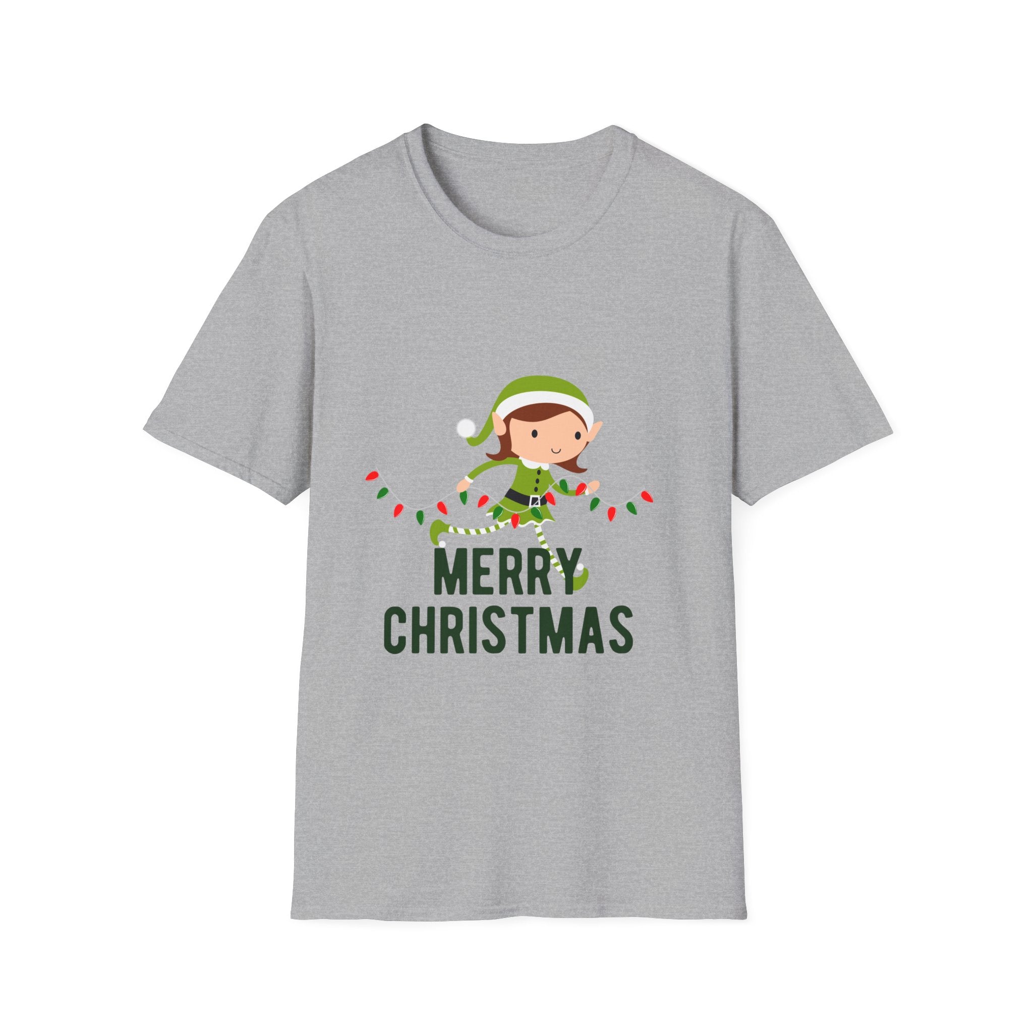 Merry Christmas Elf T-Shirt, Unisex Holiday Tee, Christmas Gift, Festive Apparel, Cute Elf Design, Winter Celebration Shirt
