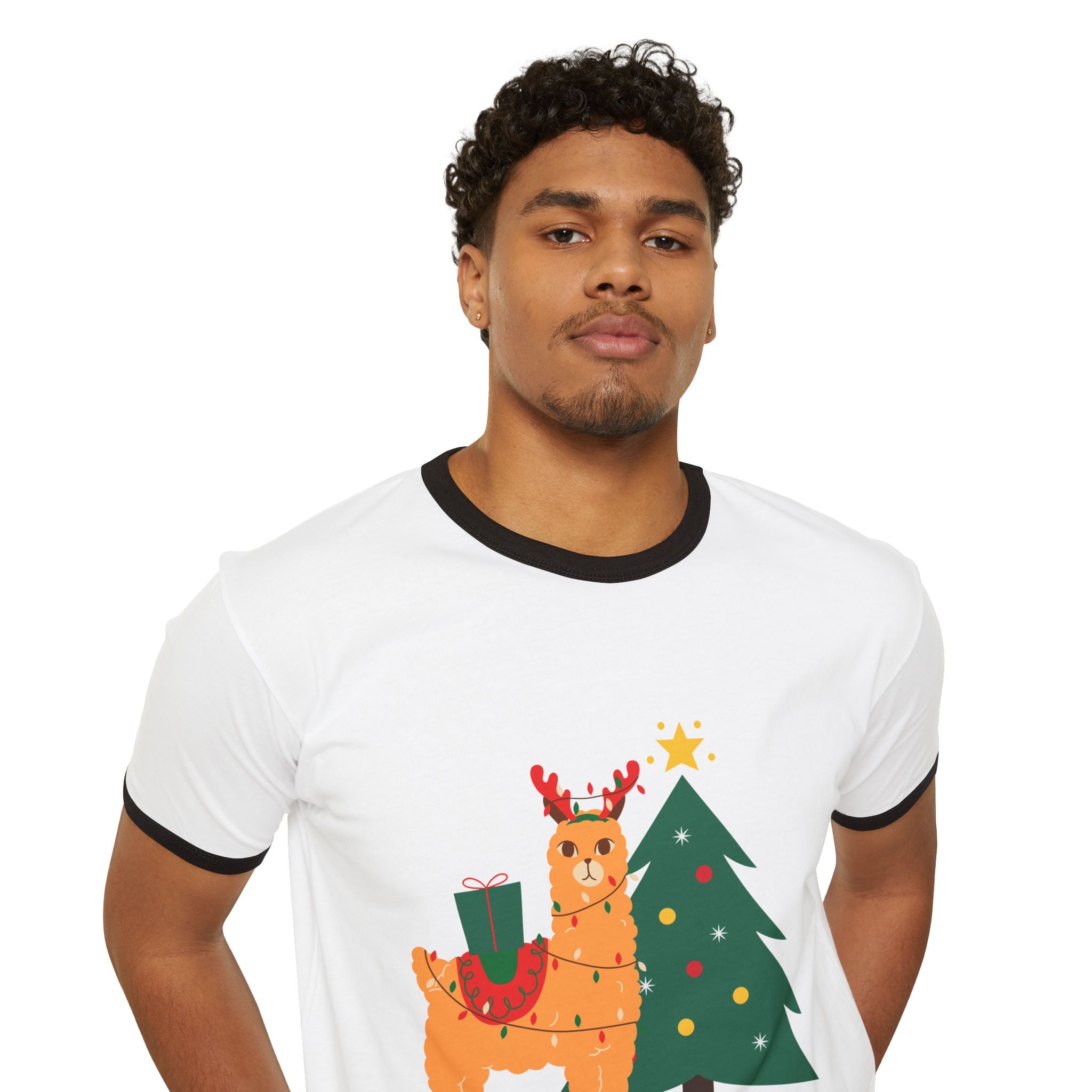 Festive Christmas Llama T-Shirt, Fun Holiday Tee, Unisex Gift, Cute Winter Apparel, Cozy Christmas Clothing, Seasonal Statement Shirt