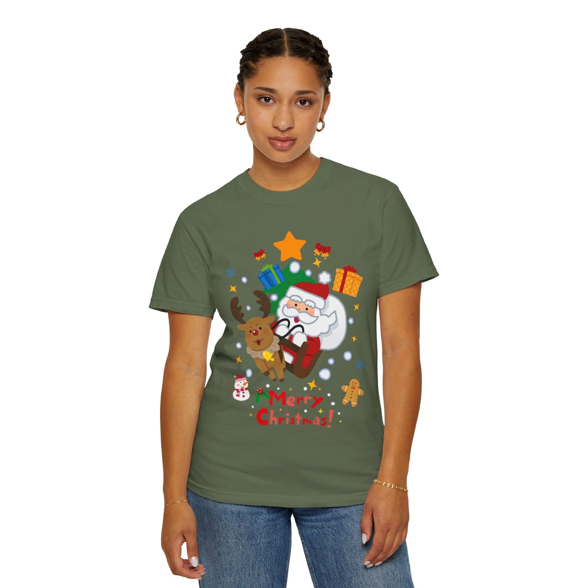 Festive Santa T-Shirt | Christmas Tee, Unisex Holiday Shirt, Merry Christmas Gift, Cute Design for Kids & Adults