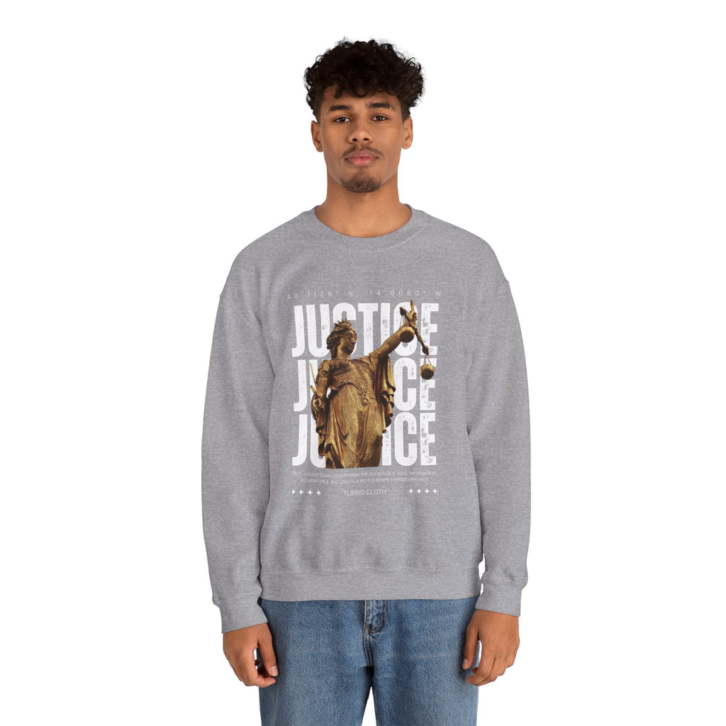 Justice-Themed Unisex Crewneck Sweatshirt | Statement Apparel for Activists, Social Justice, Casual Wear, Gifts, and Awareness