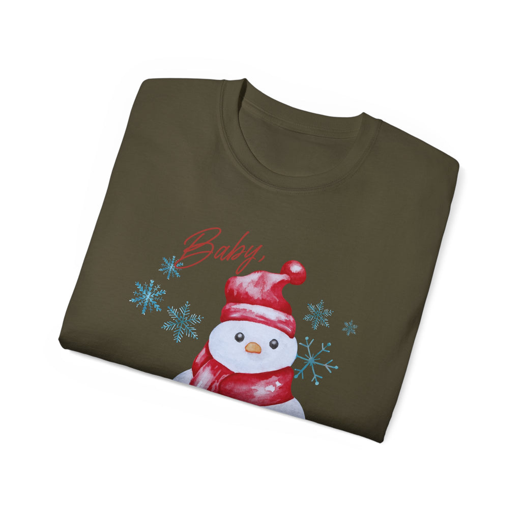 Winter Wonderland Snowman Tee, Unisex Cotton T-Shirt for Holiday Cheer, Christmas Party, Gift, Cozy Winter Apparel