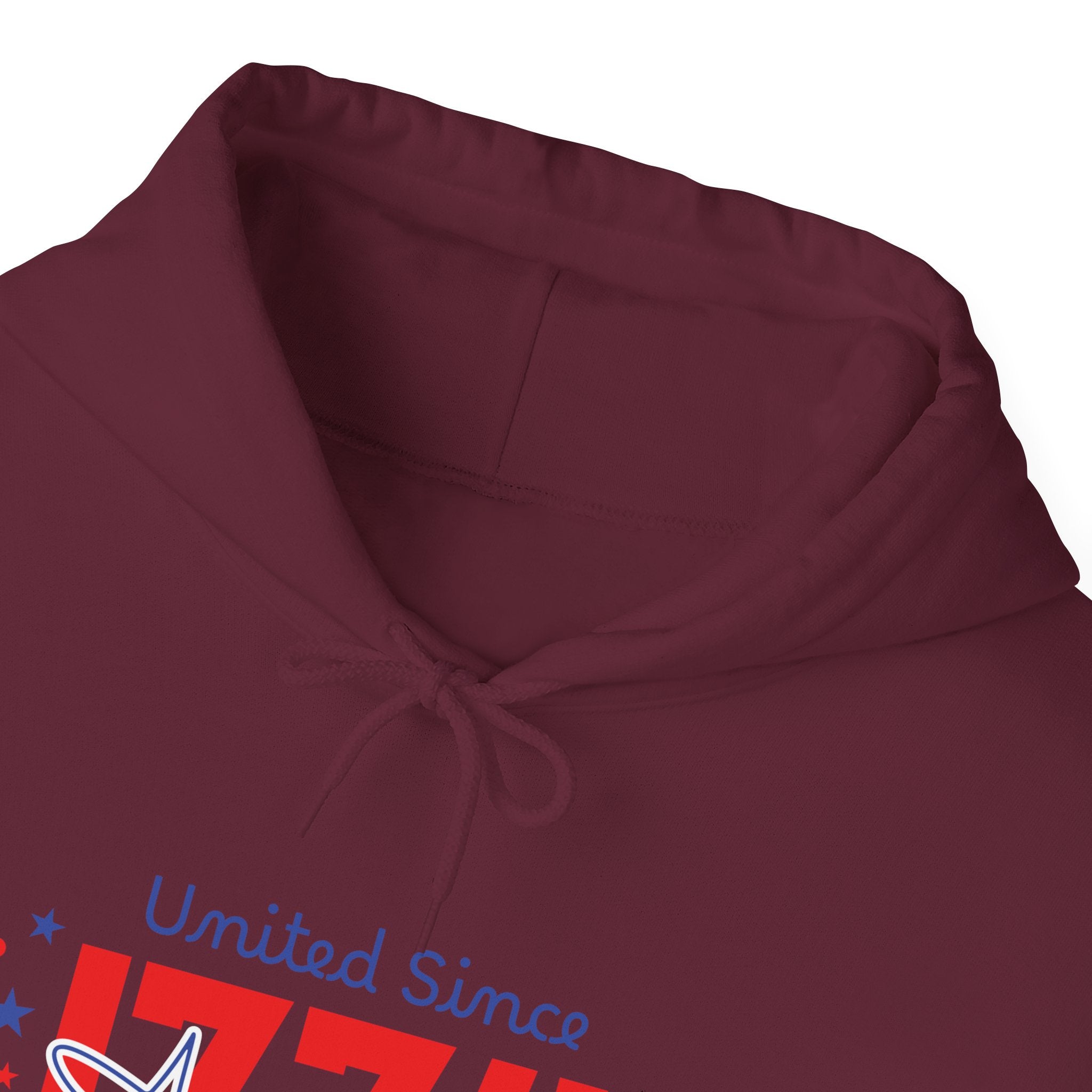 Patriotic Hooded Sweatshirt - United Since 1774, Unisex Pullover, 4th of July Gift, Cozy Fall Apparel, Red White Blue Hoodie