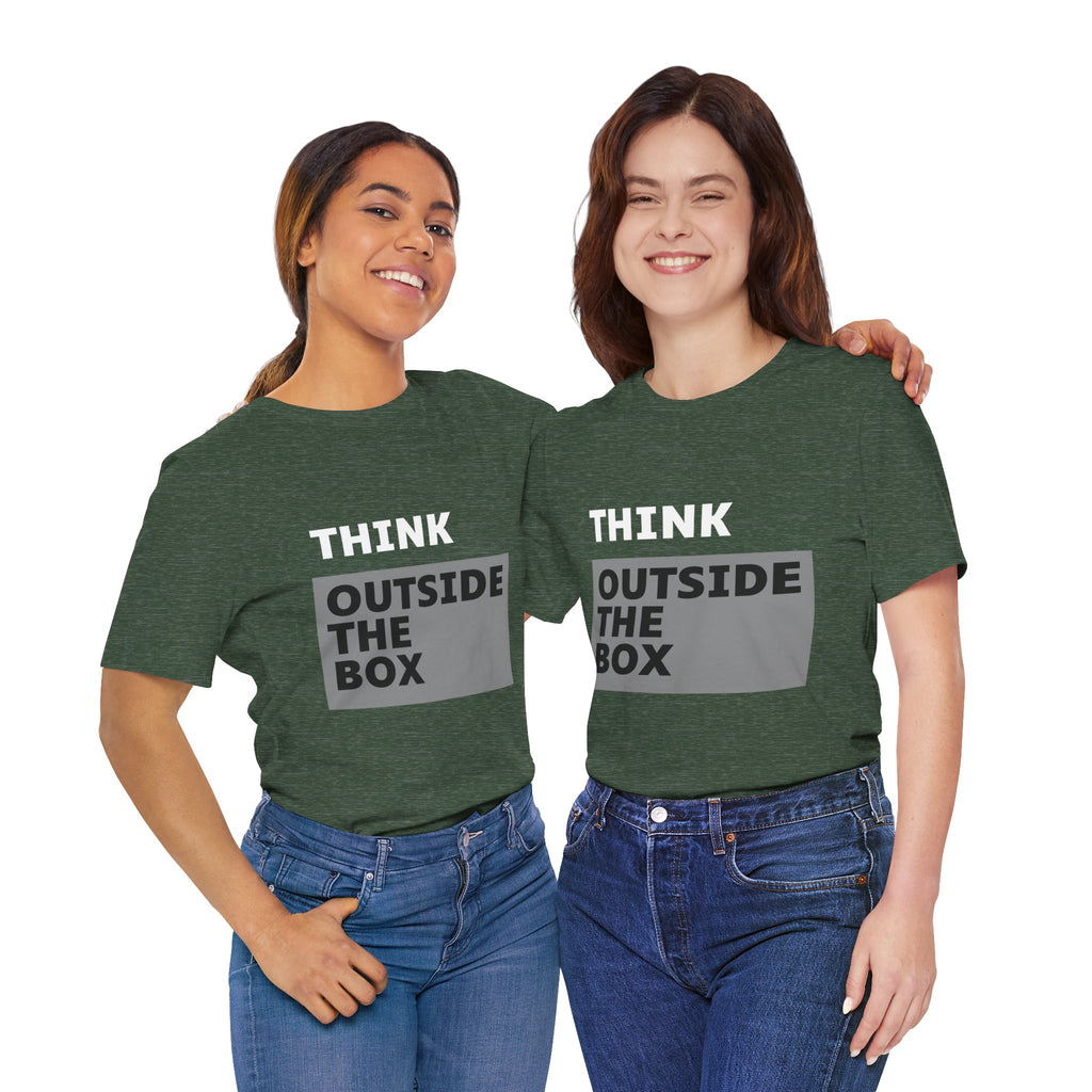 Think Outside the Box Unisex Tee, Short Sleeve T-shirt, Unique Design Shirt, Creative Tee, Unisex Graphic Tee