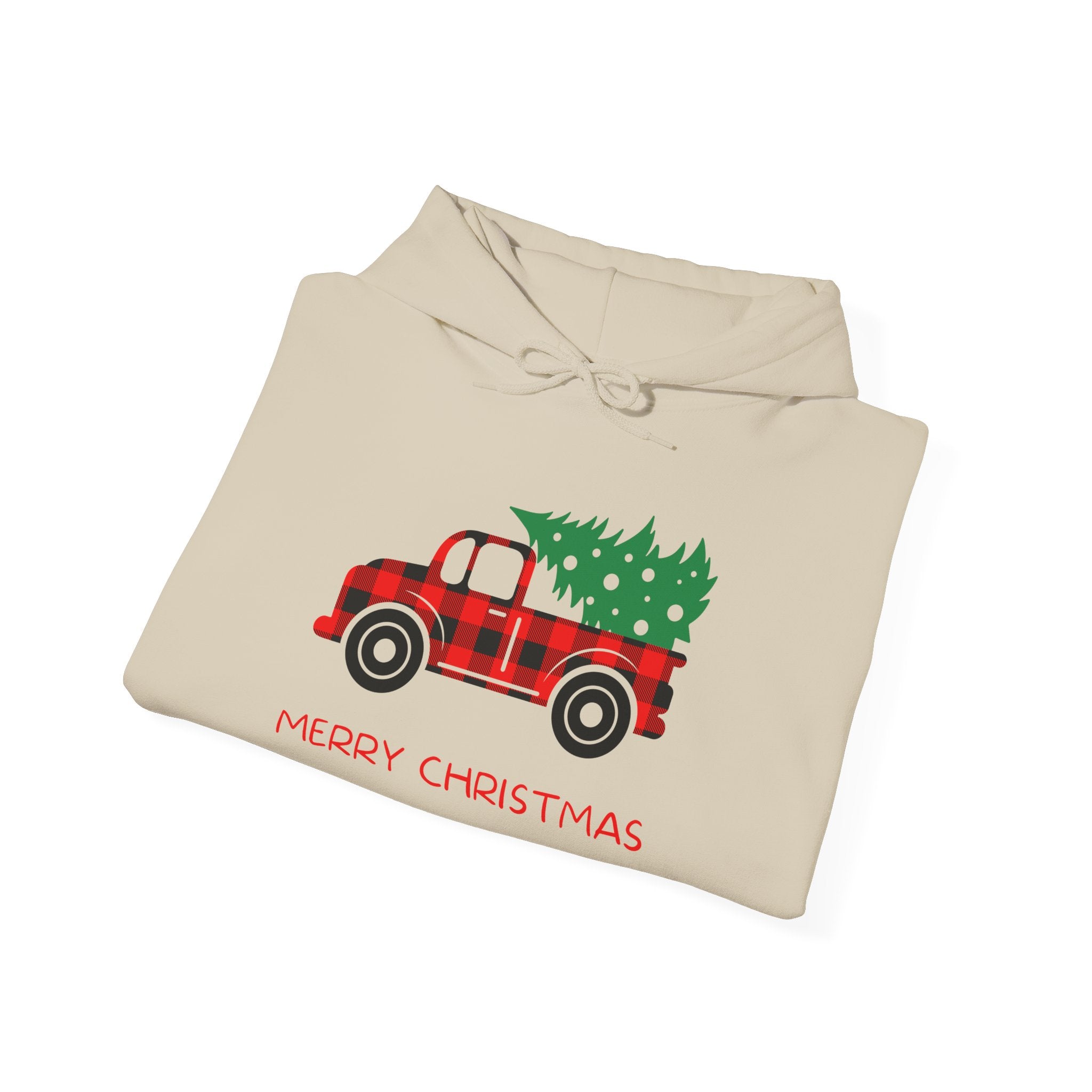 Merry Christmas Truck Hoodie, Festive Sweatshirt, Holiday Gift, Cozy Winter Apparel, Unisex Christmas Wear