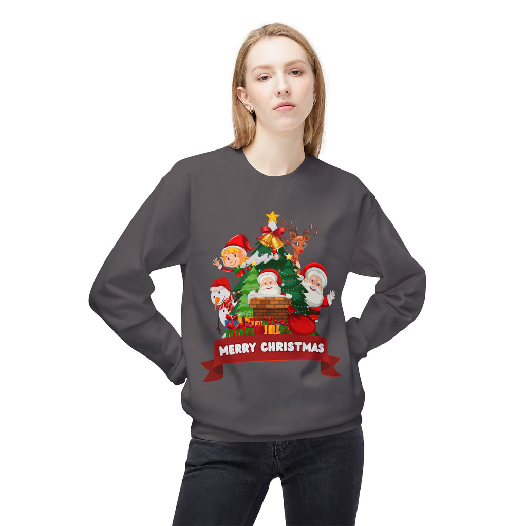 Festive Christmas Sweatshirt, Cozy Holiday Crewneck, Merry Christmas Gift, Family Matching Sweatshirt, Winter Apparel, Santa Design