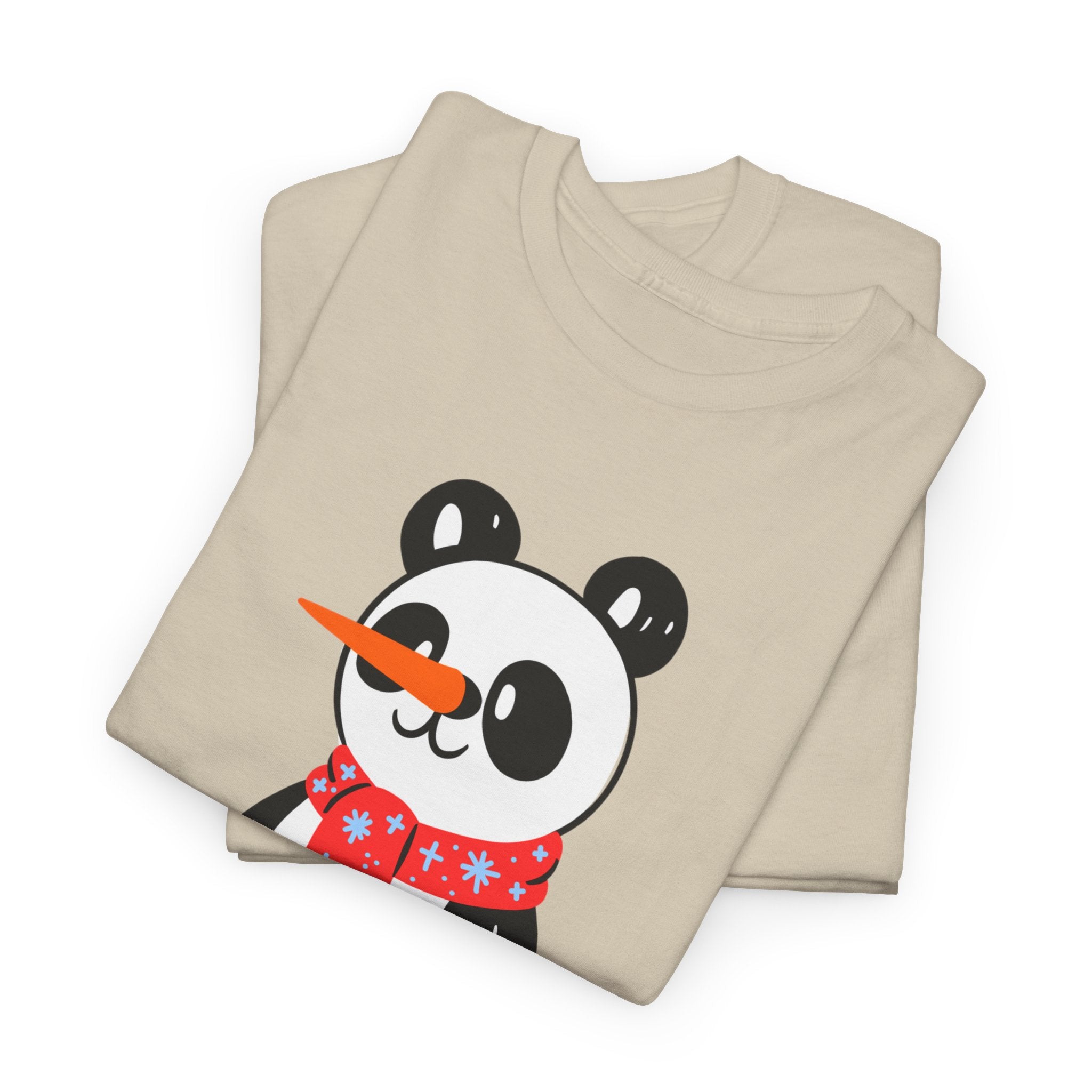 Cute Merry Christmas Panda Tee for Holiday Cheer, Unisex Cotton T-Shirt, Fun Gift for Him & Her, Christmas Apparel, Winter Gathering